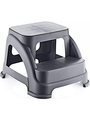 Adoz Shopping Iki Basamaklı Kaymaz Tabure - 120 kg Taşıma Kapasiteli - Basamaklı Tabure - Sert Plastik