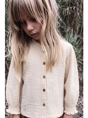 Cigit Organik Müslin Gömlek 2-10 Yaş Natural