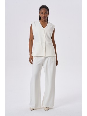 HANIQA Zarif Tasarım Günlük Rahat Şık Yelekli Takım