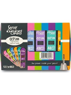 Optimum Serve Deep 0.7 mm 2b Siyah Kalem Ucu 48 Li x 12 Pk Renkli Gövde (120X12 1440ADET)