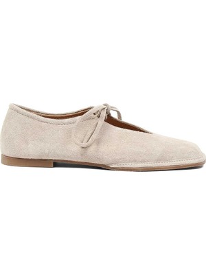 Celal Gültekin Kadın Bej Tokalı Süet Deri Babet