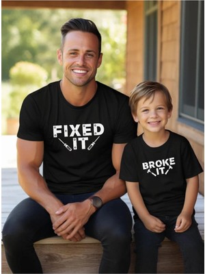 Tshirthane Fixed Broke Baba Oğul Kız (TEK ÜRÜN FİYATIDIR KOMBİN YAPMAK İÇİN EN AZ 2 ADET SEPETE EKLEYİNİZ)