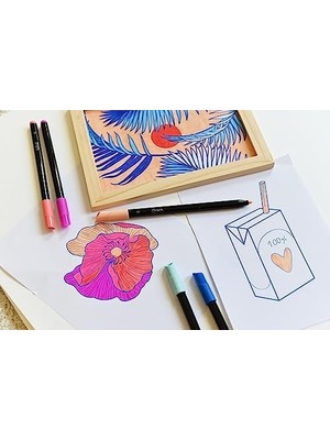 Adoz Shopping Intensity Keçeli Kalemler, Yetişkinler ve Gençler Için, 24 Yıkanabilir Renk, Sağlam Uçlu, Karton Kutuda