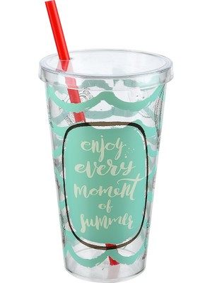 Cosiness Practical Kapaklı Pipetli Bardak 600 ml