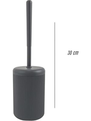 Adoz Shopping Siyah Çizgili Lüks Tuvalet Fırçası Seti – 30 cm Uzunluk | Modern, Şık ve Dayanıklı Banyo Aksesuarı | Kaymaz, Hijyenik Tasarım