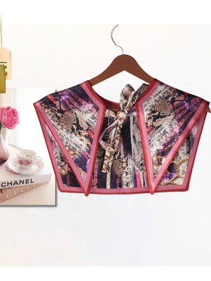 Nurfemina Yılan Derisi Desenli Bağlamalı Modern Kadın Omuz Şalı