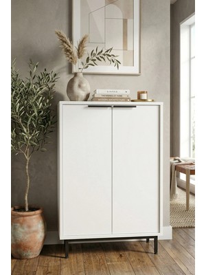 Robin Home Rio Ayakkabılık Metal Ayaklı 5 Raflı Beyaz