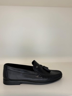 Pierre Cardin 25101 Siyah Hakiki Deri Erkek Babet Loafer Erkek Ayakkabı