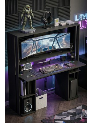 Robin Home Dragon Oyuncu Masası Gamer Masa Gaming Bilgisayar Masası Siyah