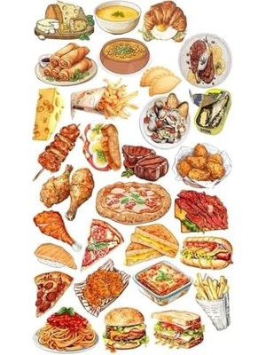 Adoz Shopping Yiyecek Temalı Laptop Tablet Telefon Ajanda Bullet Journal - Suya Dayanıklı Etiket