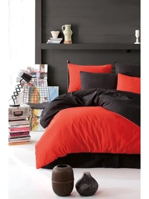 Adoz Shopping Nevresim Takımı Çarşafı Lastikli Çift Taraflı Çift Kişilik 200X220 -Siyah Kırmızı