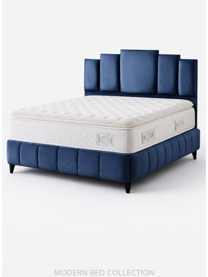 Mersanto Dark Bazalı Yatak Seti – Modern Sandıklı Çift Kişilik Yatak