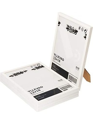 Adoz Shopping Yllevad Resim Çerçevesi, 13 x 18 Cm, Hafif, Plastik ve Karton, Beyaz, 4 Adet