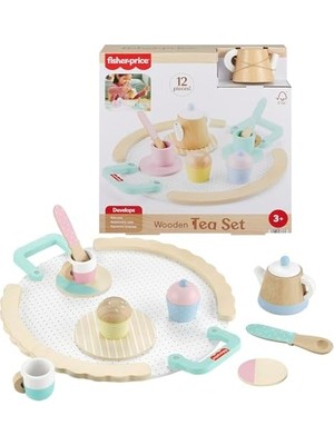 Adoz Shopping Ahşap Çay Seti Okul Öncesi Çağdaki Çocuklar Için 12 Ahşap Parçadan Oluşan Ahşap Çay Partisi Seti HXT82