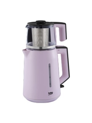 Beko 2940 P Pembe Çay Makinesi 0.8 L Cam Demlik ve 1.8 L Plastik Su Isıtıcı Kapasitesiyle