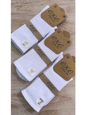 Ünlü Çorap ERKEK SPOR ÇORAP COTON YIKAMA PARFÜMLÜ BEYAZ 3 ÇİFT