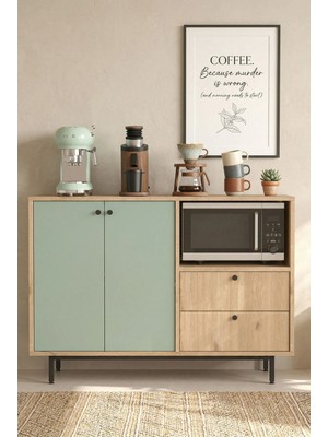 Robin Home Mocha Kahve Köşesi Çok Amaçlı Dolap Mutfak Dolabı Sepet-Ihlamur Yeşili