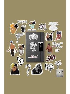 Adoz Shopping Xxxtentacion Paketi/bullet Journal Defter Çıkartma Ajanda Laptop Etiket, 8689988557458