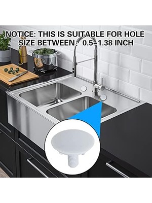 Adoz Shopping Mutfak Lavabo Delik Kapağı - 4 Adet Mutfak Lavabo Tapası Abs+Pp Malzeme Delik Kapağı Tezgah Alanı Için Su Sızıntısını Önler