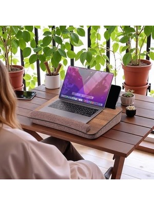 Adoz Shopping -LS013 Minderli Laptop Sehpası (Ceviz)
