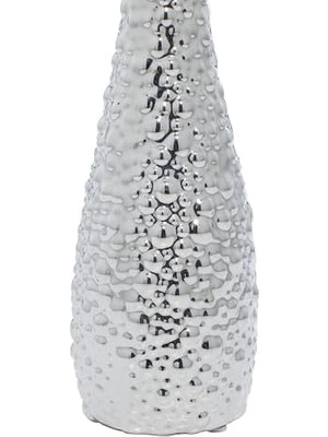 Adoz Shopping Deco 79 Değişen Desenli Seramik Tomurcuk Vazosu, 3'lü Set 3 "w, 12" H, Gümüş