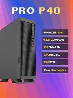 Sinerji Pro P40 Ryzen 5 3400G 8gb Ddr4 500GB SSD