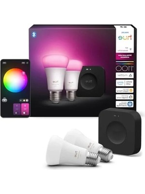 Esranın Dünyası Renkli Akıllı Ampul 2'li Set - E27, 9W, Bridge Pro V3 Dahil