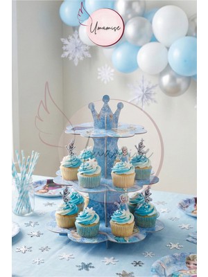 Umamiçe Frozen Elsa Kek Standı – Doğum Günü ve Çocuk Partisi Için Şık Sunum Standı