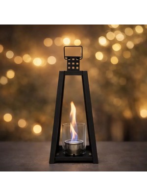 Starfire Bio Lantern S Siyah Taşınabilir Bioethanol Şömine – Dumansız, Kokusuz