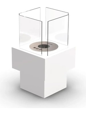 Starfire Tower Beyaz Taşınabilir Bioethanol Şömine – Dumansız, Kokusuz