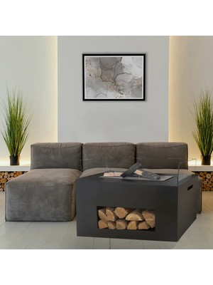 Starfire Woody Siyah Taşınabilir Bioethanol Şömine – Dumansız, Kokusuz