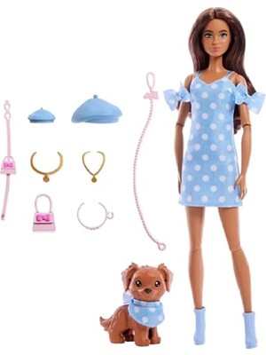 Esranın Dünyası Uyumlu Dostlar Seti, Kahverengi Saçlı Bebek ve Sevimli Köpekçik