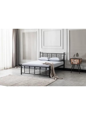 Vivense Evger Metal Karyola, K01, Siyah, 120X200