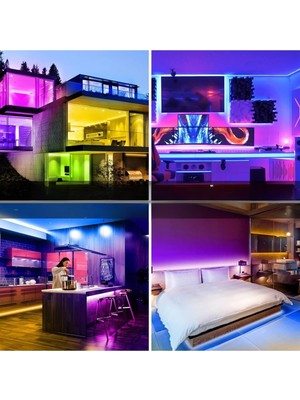Adoz Shopping Ema Dükkan 5 Metre Rgb Şerit LED Kumandalı 44 Tuşlu 20 Renk Rgb Şerit Işık Aydınlatma