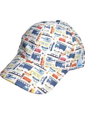 Spteks Kitti 1-3 Yaş  Erkek Çocuk Beyaz Renk Desenli Figürlü Rahat Yazlık Şapka