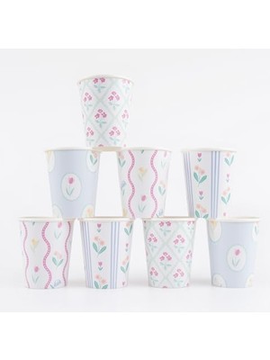 Adoz Shopping - Bloomsbury Çiçek Desenli Bardaklar - 8 Adet