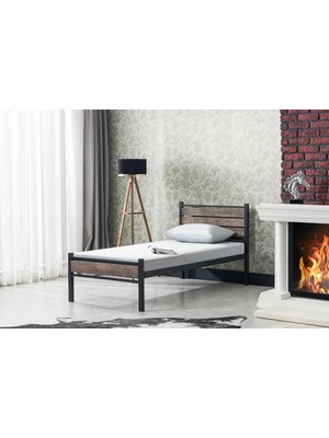 Vivense Evger Metal Karyola, K30, Siyah, 90X190