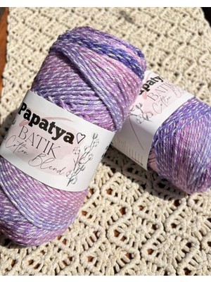 Papatya Batik Cotton Blend Örgü Ipi 2'li Mor Tonları