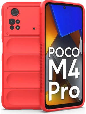 Akinco Xiaomi Poco M4 Pro 4g Kılıf Optimum Silikon - Kırmızı