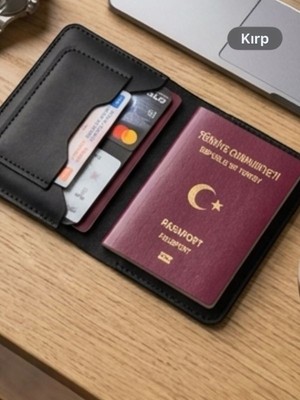 Parla Leather  Pasaport Cüzdan V3 El Yapımı Hakiki Gerçek Deri Pasaport Kılıfı Cüzdan Kartlık Kadın Erkek