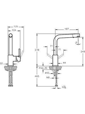 Adoz Shopping Eviye Bataryası A42136, Krom, 360° Dönebilen, Silikon Perlatörlü, Su Tasarruflu, Sağ/sol Kollu