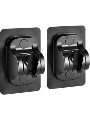 Adoz Shopping 2'li Set Ayarlanabilir Kendinden Yapışkanlı Duş Başlığı Askısı, Siyah Duvara Monte Duş Başlığı Tutucu, Matkap Gerektirmez Sabit Braket, Suya Dayanıklı Banyo Duş Başlığı Sabitleyici Aksesuar