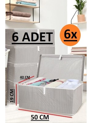 PremiumPort 6'lı Çok Amaçlı Baza ve Çekyat Hurçları 50X40X19