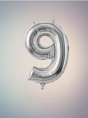 Umamiçe Sayı Balonları 9 Gümüş Rakam Balonu – 0'dan 9'a Seçtiğiniz Rakamlar