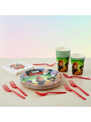 Umamiçe Temalı Parti Seti – 25'li Kırmızı Çatal + 8'li Peçete + 8'li Tabak Bardak