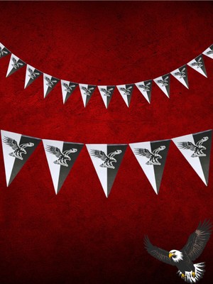 Umamiçe Siyah Beyaz Desenli Flama - Doğum Günü Flaması