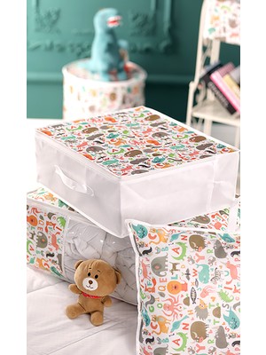 PremiumPort Renkli 53X44X21 cm Çok Amaçlı Baza ve Dolap Içi Organizer, Yorgan Düzenleyici