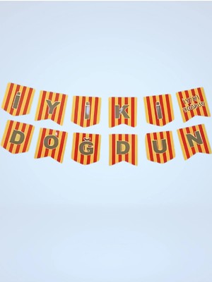 Umamiçe Sarı Kırmızı "iyi Ki Doğdun" Yazılı Banner