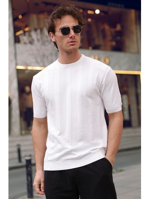 Aziso Erkek Bisiklet Yaka T-Shirt