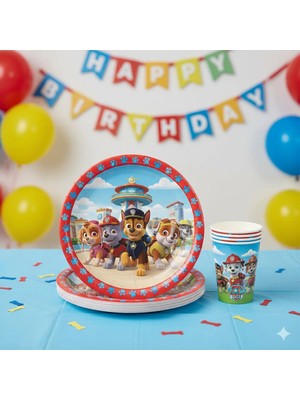 Umamiçe Paw Patrol Temalı Tabak ve Bardak 8'li Set